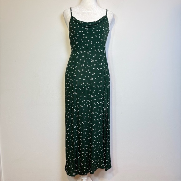 American Eagle 90sY2K Floral Ditzy Ditsy Print Midi Slip Dress Cowl Neck XS - Picture 6 of 15